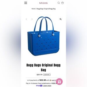 Basically New Original Royal Blue Bogg Bag Large With Inside Pouch